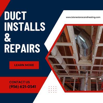 Duct installation and repairs in Brownsville, Harlingen and Mcallen, TX.