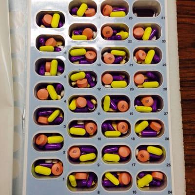 An example of our monthly med pack organizer