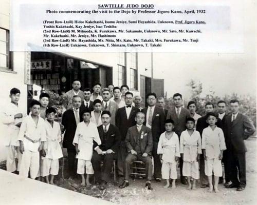 Kano Sensei. well-dressed gentleman seated in the front row, visited our school back in early 1930's at the Japanese Institute of Sawtelle.