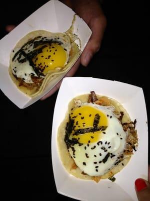 THE BEST TACOS! Get them with the egg & kimchi!!!!