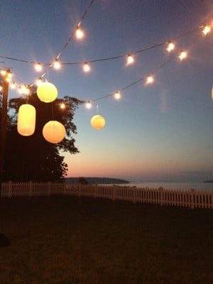 Sunset. Thank you for setting up the lights! (Lanterns provided by client)