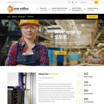 Sun Valley Engineering Simple Business Website Design