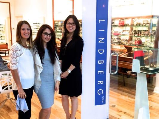 Lindberg Trunk Show Celebration with Alisa from Lindberg, Karmen and Mariam from Georgetown Optician