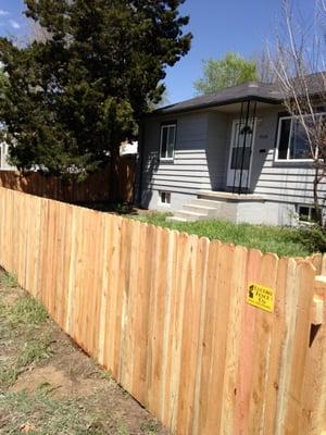 6 Ft. privacy Stockade fence.