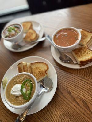 Daily soups incude Tomato Basil, White Chicken Chili, and the Loon Cafe's Pecos River Red Chili