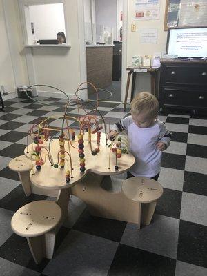 Enjoying the new play area.