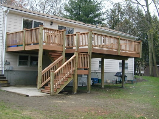 Mahogany Deck With Gated Stairway