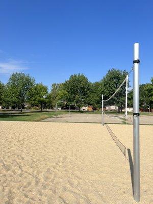 Sand volleyball and basketball courts