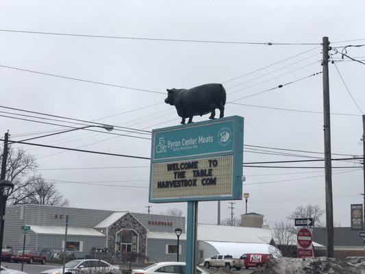 The old sign - the store is around the block in the back!