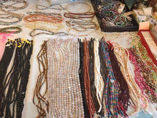 Our famous Bead Buffet. One strand is $10. 3 for $20 and if you buy 10 or more they are $5 each