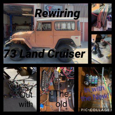 Check out our latest project! Doing a much needed rewiring on this classic Land Cruiser.