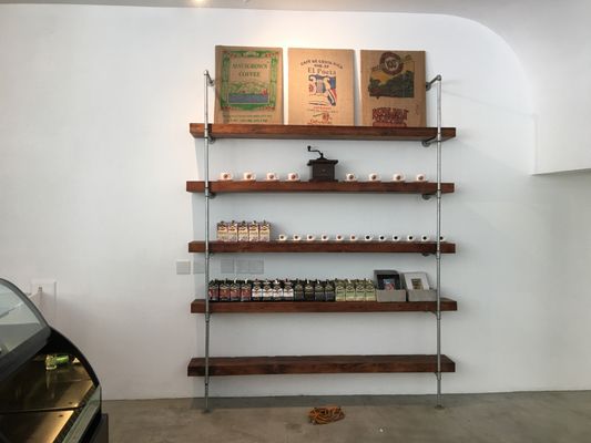 Pipe & Rustic wood shelving install