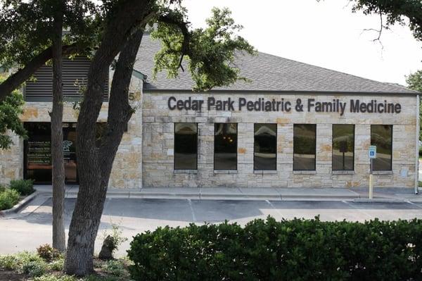 Front of Cedar Park Pediatric and Family Medicine building at 345 Cypress Creek Rd. Ste. 104