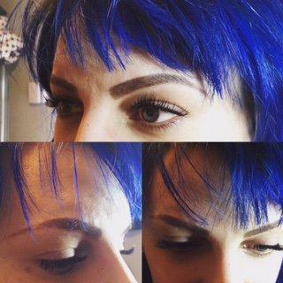 Blue hair makes lashes pop!