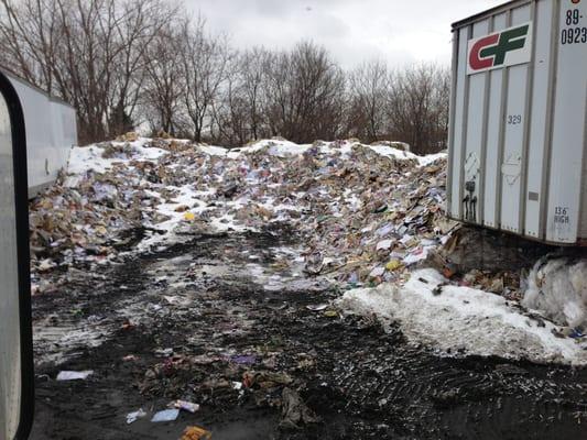 Snow covered newspaper pile.