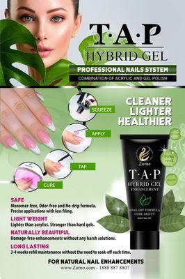 Best product for long nail and help real nails growing longer. Hybrid TAP gel