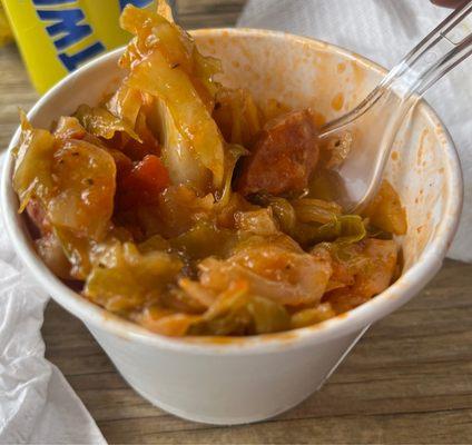 October 2022- smothered cabbage available at food truck