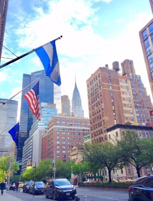 Turtle Bay with Chrysler Building in the background.