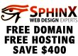 Free domain name and free hosting with all design packages!