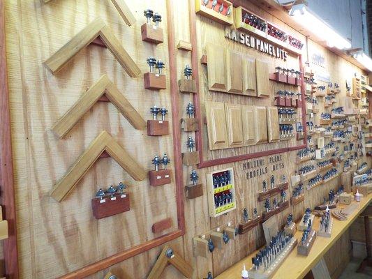 The Eagle America Showroom and Outlet Store: just a glimpse of our router bit selection.