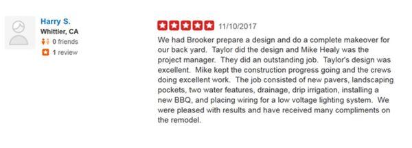 Brooker Associates is proud of our Client reviews and believe all of them should be visible.