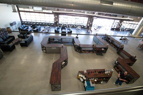 View from the members mezzanine of our infinity tasting bar