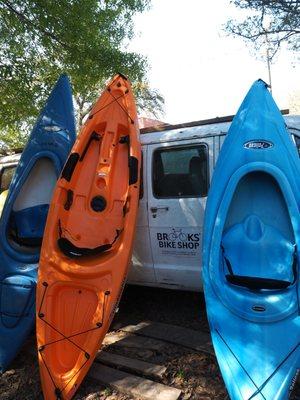 Kayaks rent for $30 for the day