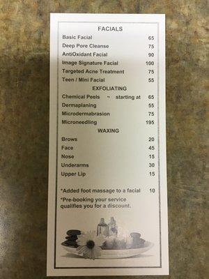 Services Menu & Pricing