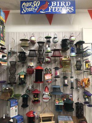 We carry now over 100 kinds of birdfeeders.