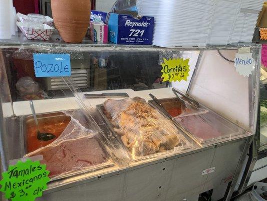 More food inside the store! We tried a sample of pozole. The pork chunks (esp feet) were so good, and the soup has a deep, spicy flavour!