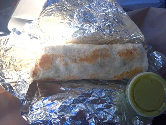 Huge breakfast burrito! Went for the 3 meat this time with all the veggies and Acacado salsa