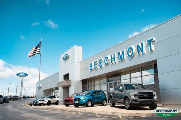 View of the dealership from Ohio Pike and New Vehicle Sales main entrance