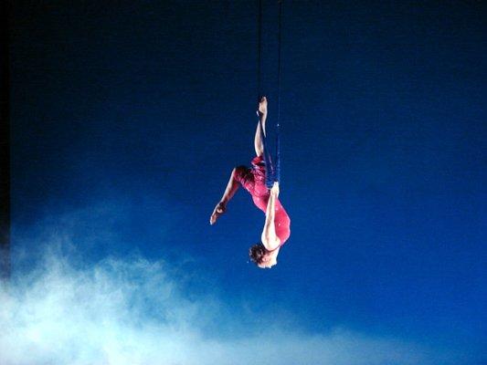 Trapeze and Aerial Dance Circus Performance.