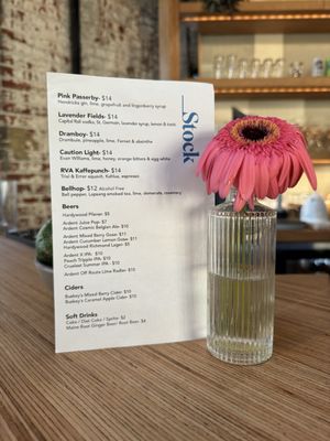 Drink menu