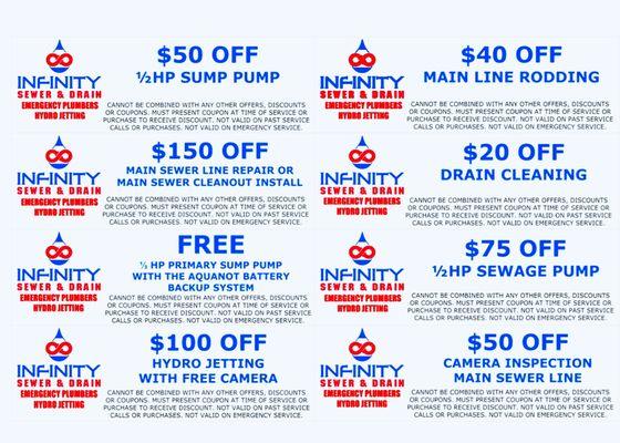 Coupons we are offering!!