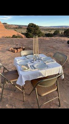 Wedding dinner for four in the desert. So unique!