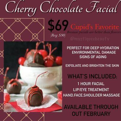 Cupid's Favorite
Cherry Chocolate Facial