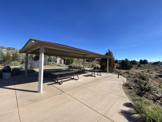 One of the covered eating areas.