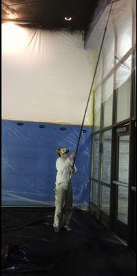 cinema entrance ceiling painting