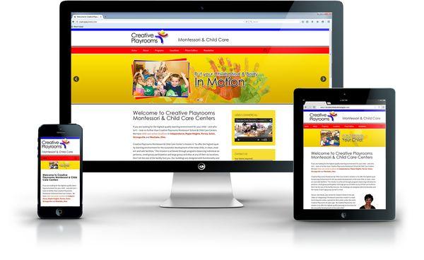 This is the responsive website we designed for Creative Playrooms Montessori & Child Care Centers.