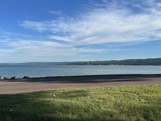 View of the Missouri river from the campsite at the snake creek recreation area