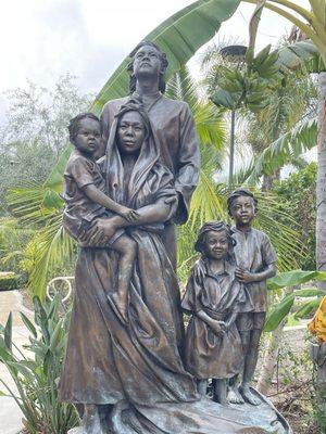 Statue depicting Saint Lorenzo Ruiz , a Filipino martyr and family man