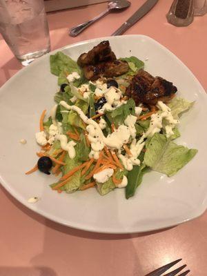 Blueberry salad for $13.00 which is less than a bag of salad and chicken looked to be a side dish than a lunch entree.