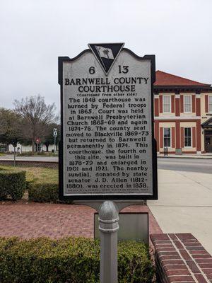 Barnwell County Courthouse historical marker