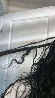 Real hair showing in braids. All the hair that came out on the floor