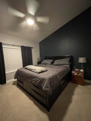 Bedroom accent wall and gray on other walls by Paint Works