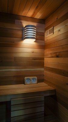 Cedar sauna and materials