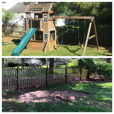 Swing set removal