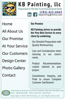 Kbpaintingllc web redesign mobile version.