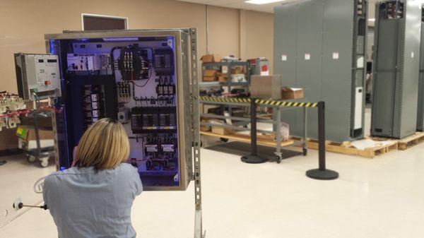 Building custom control panels in our UL 508a panel shop.